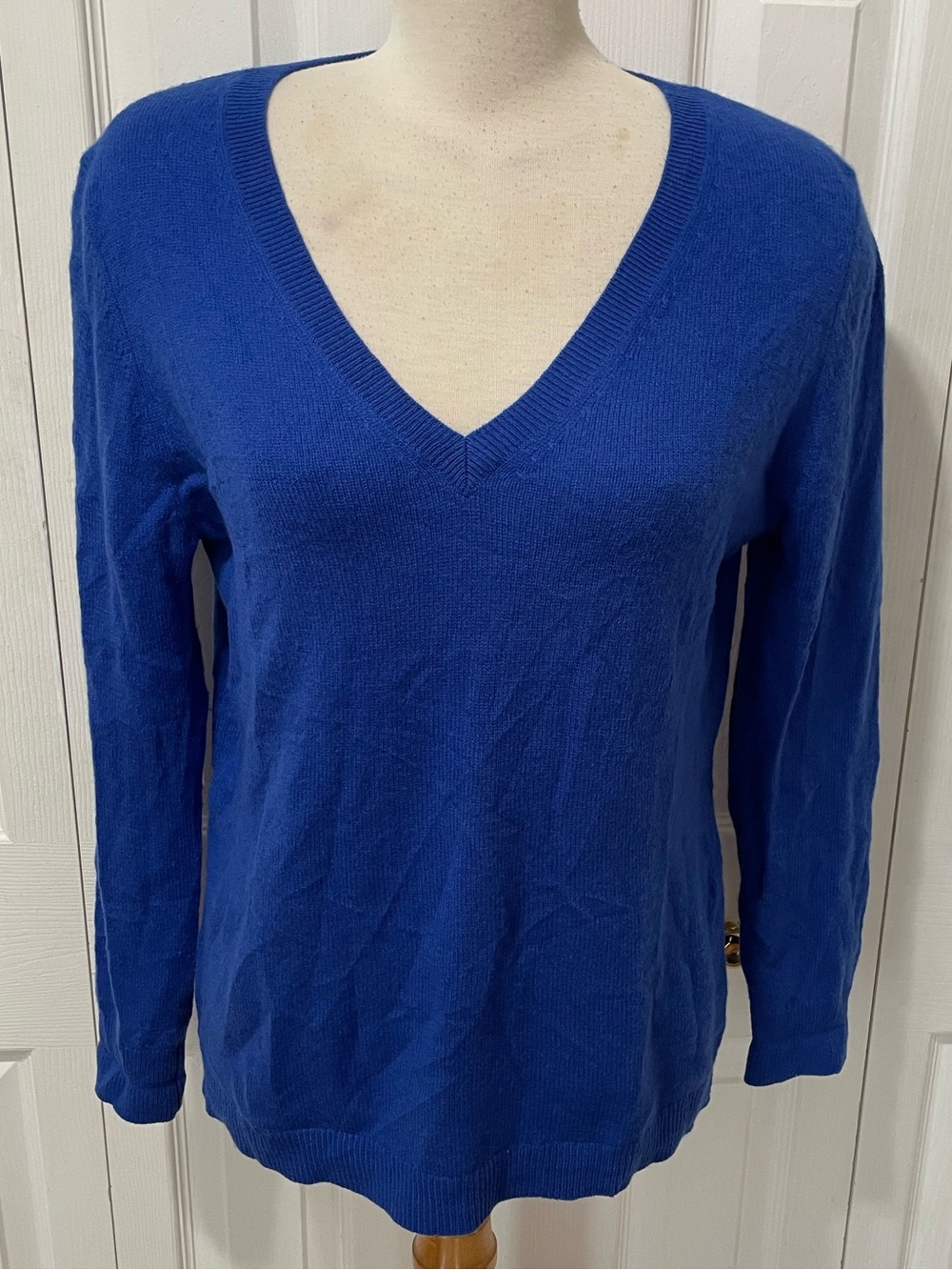Nordstrom Women's V-Neck Sweater in Cobalt Blue